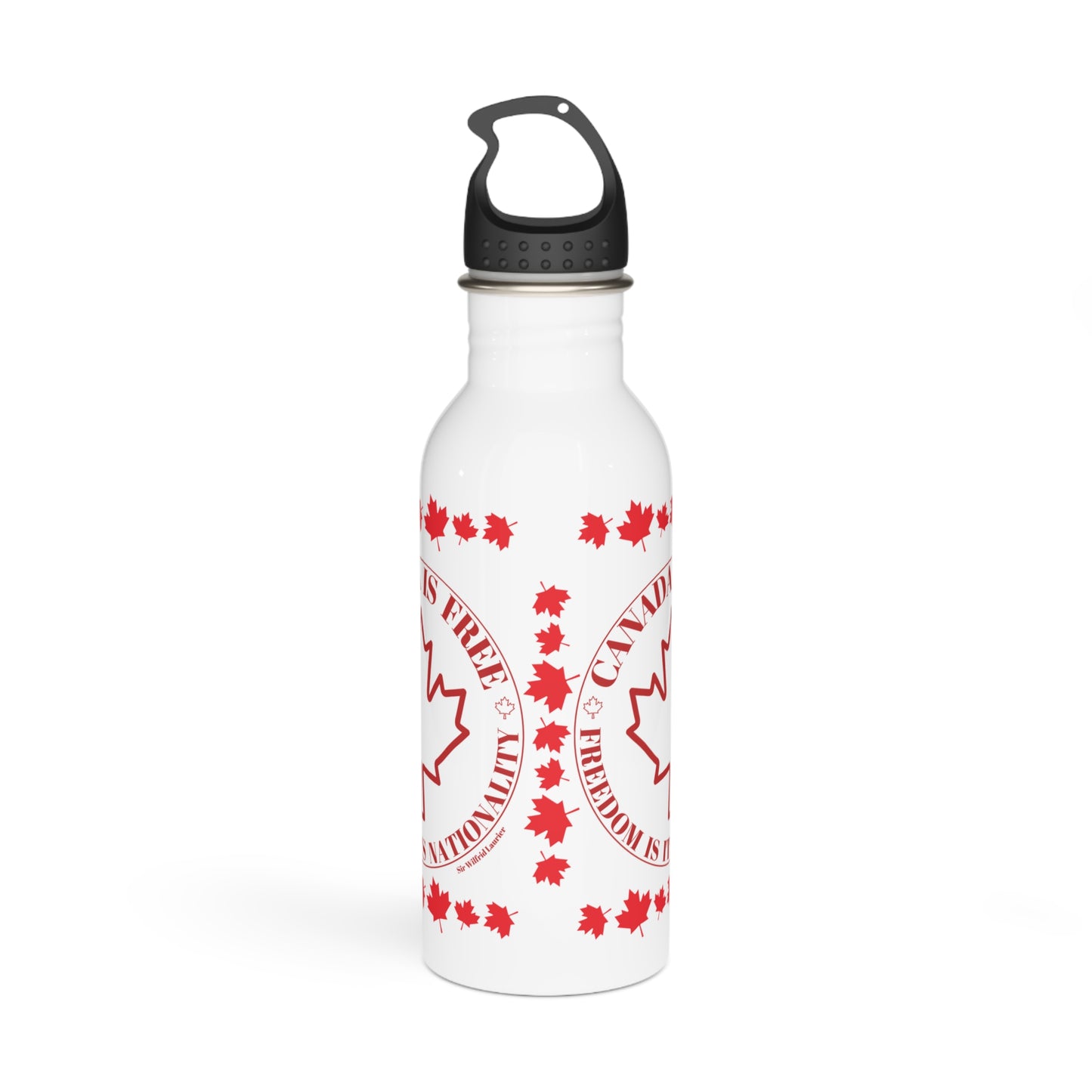 Canada is Free Stainless Steel Water Bottle - Freedom Theme with Maple Leaf Design