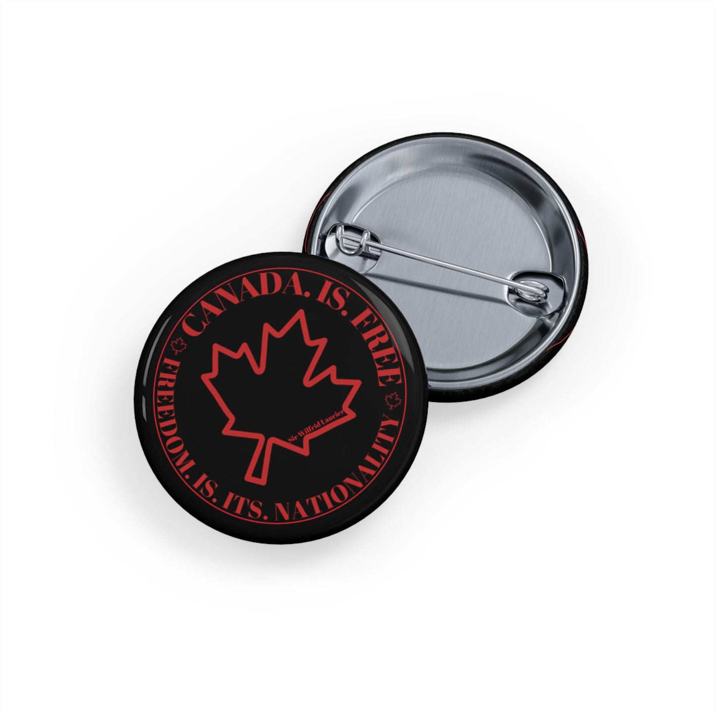 Stylish Canadian Maple Leaf Round Pins - Canada is Free. Perfect for Fashion and Celebrations