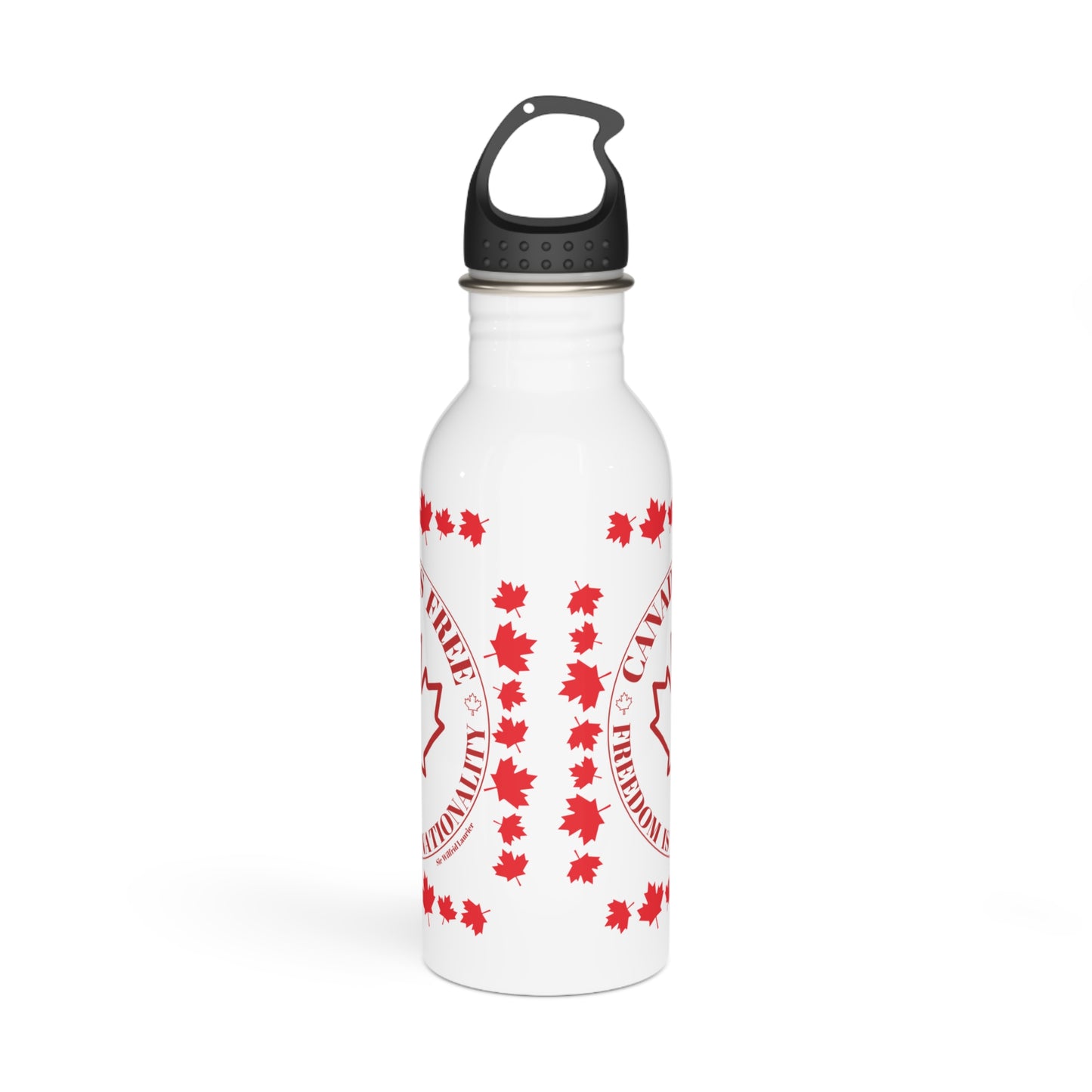 Canada is Free Stainless Steel Water Bottle - Freedom Theme with Maple Leaf Design