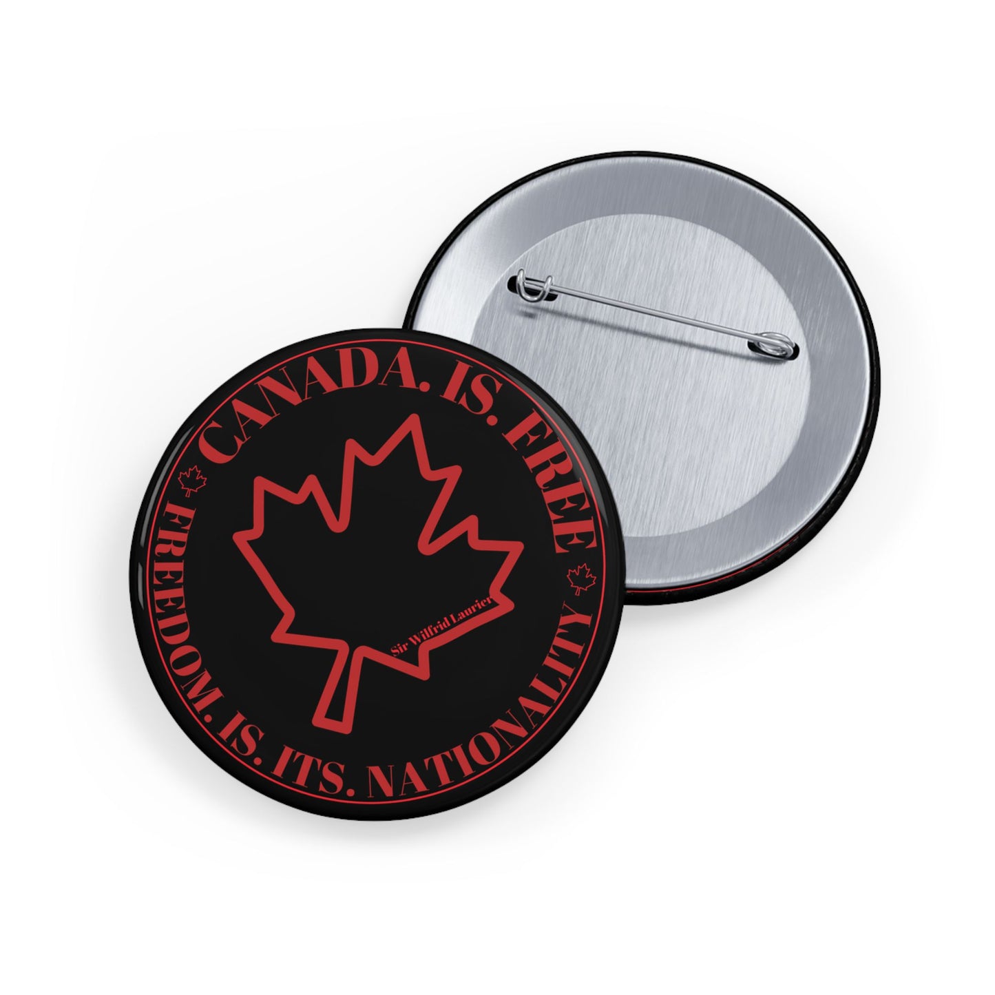 Stylish Canadian Maple Leaf Round Pins - Canada is Free. Perfect for Fashion and Celebrations