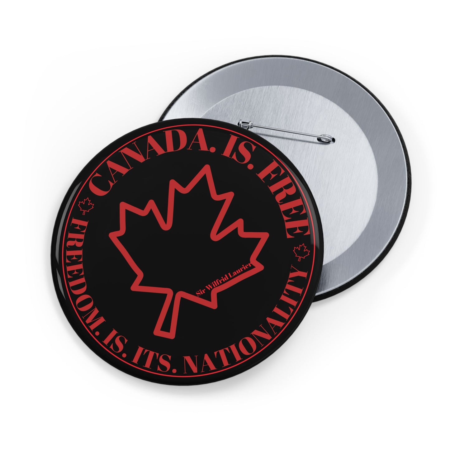 Stylish Canadian Maple Leaf Round Pins - Canada is Free. Perfect for Fashion and Celebrations