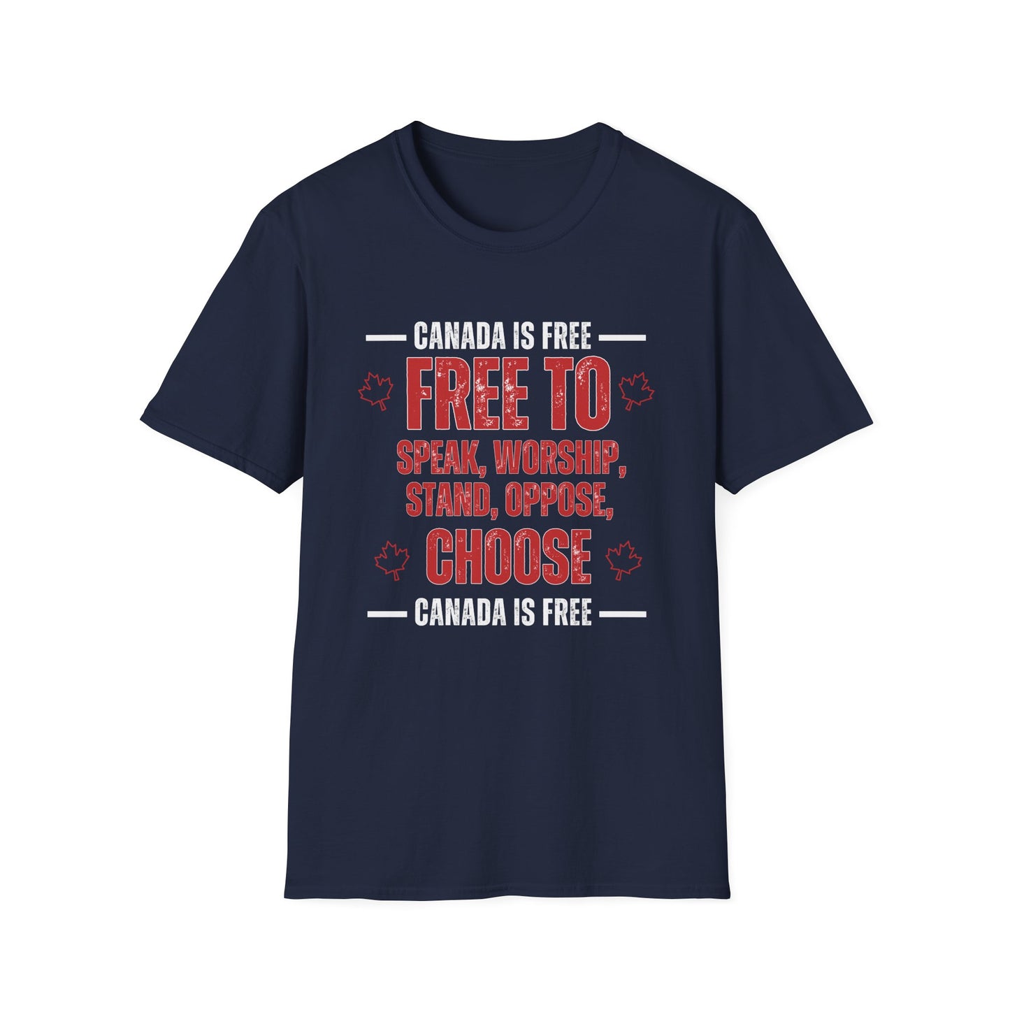 Canada is Free To... Unisex red/white letter T-Shirt - Canada Pride Tee