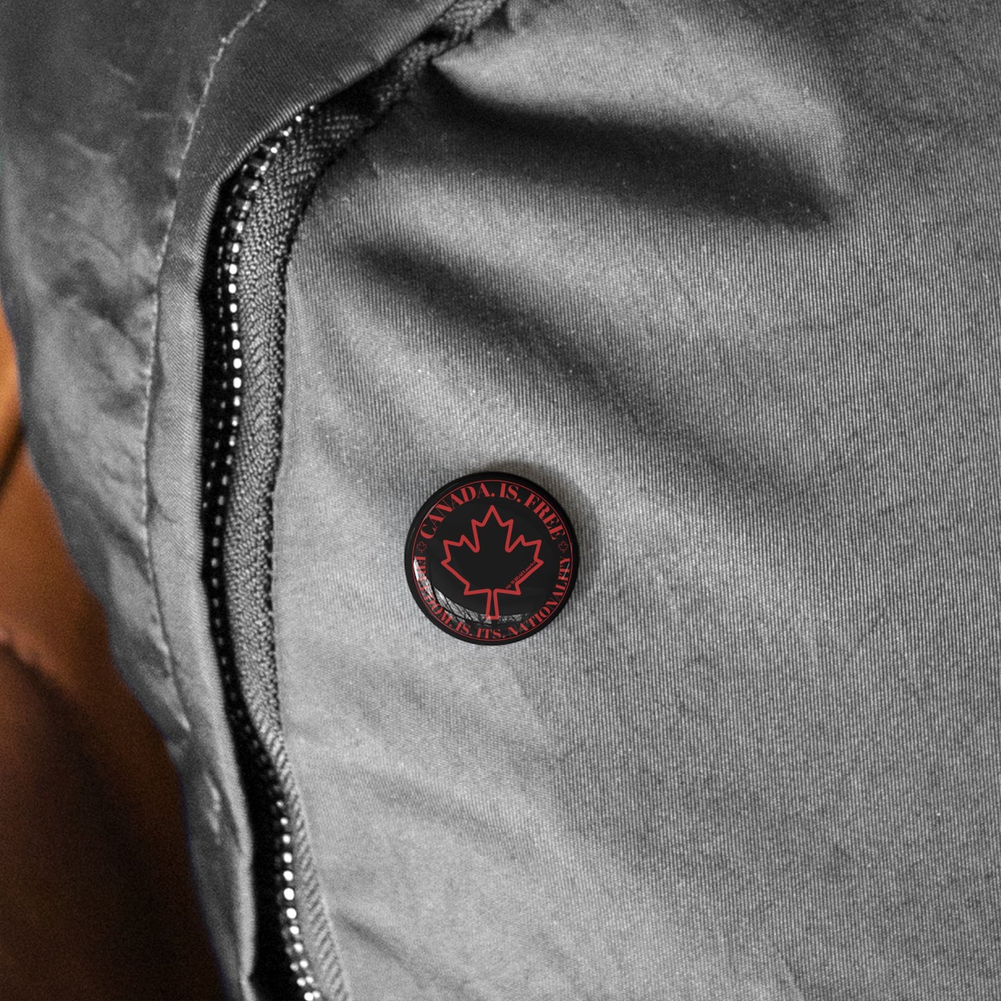 Stylish Canadian Maple Leaf Round Pins - Canada is Free. Perfect for Fashion and Celebrations
