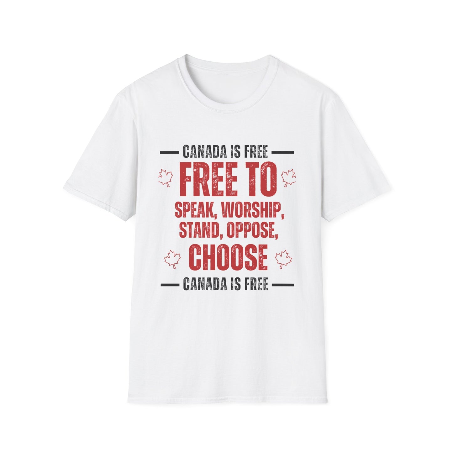 Canada is Free. Unisex black/red letter T-Shirt - Canada Pride Tee