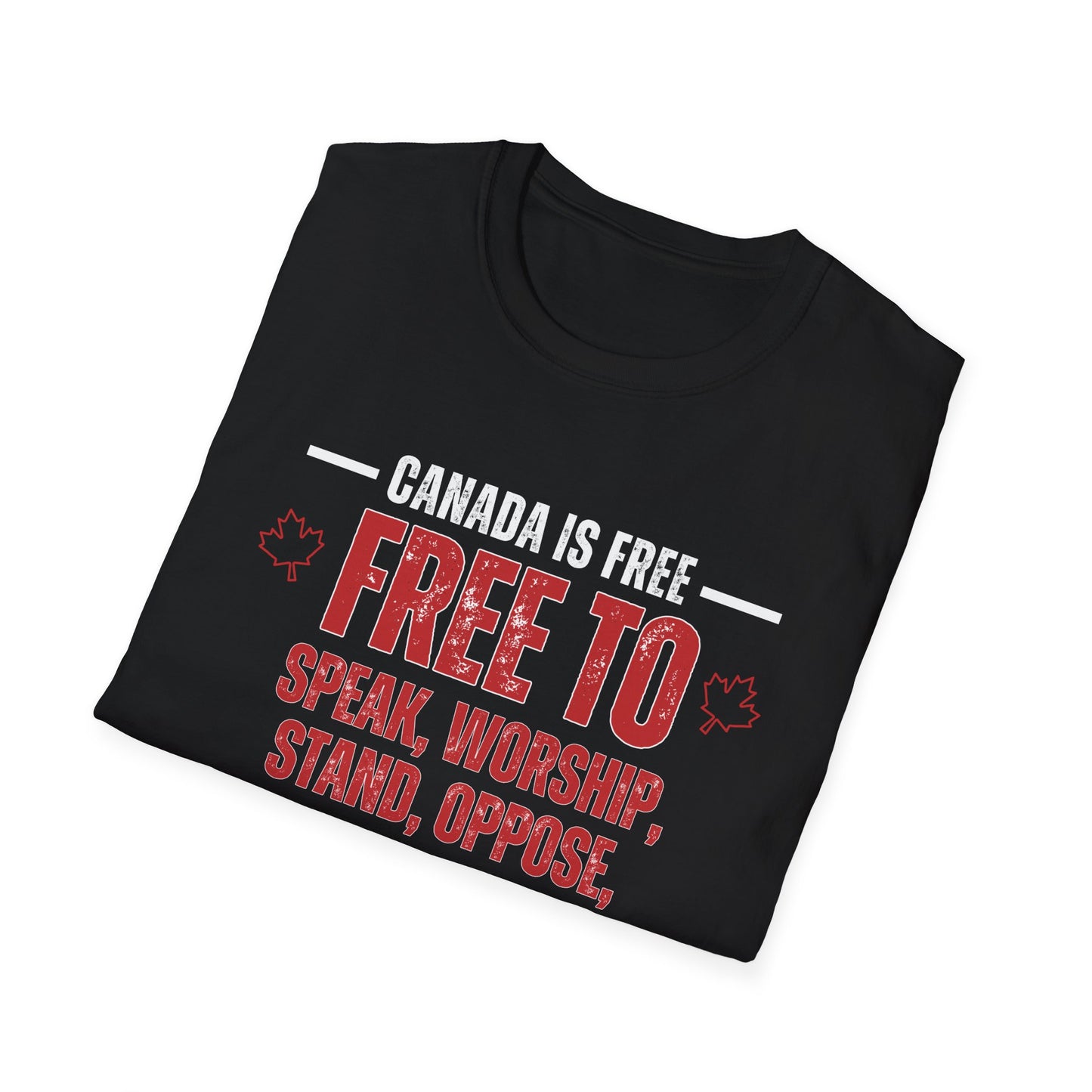 Canada is Free To... Unisex red/white letter T-Shirt - Canada Pride Tee