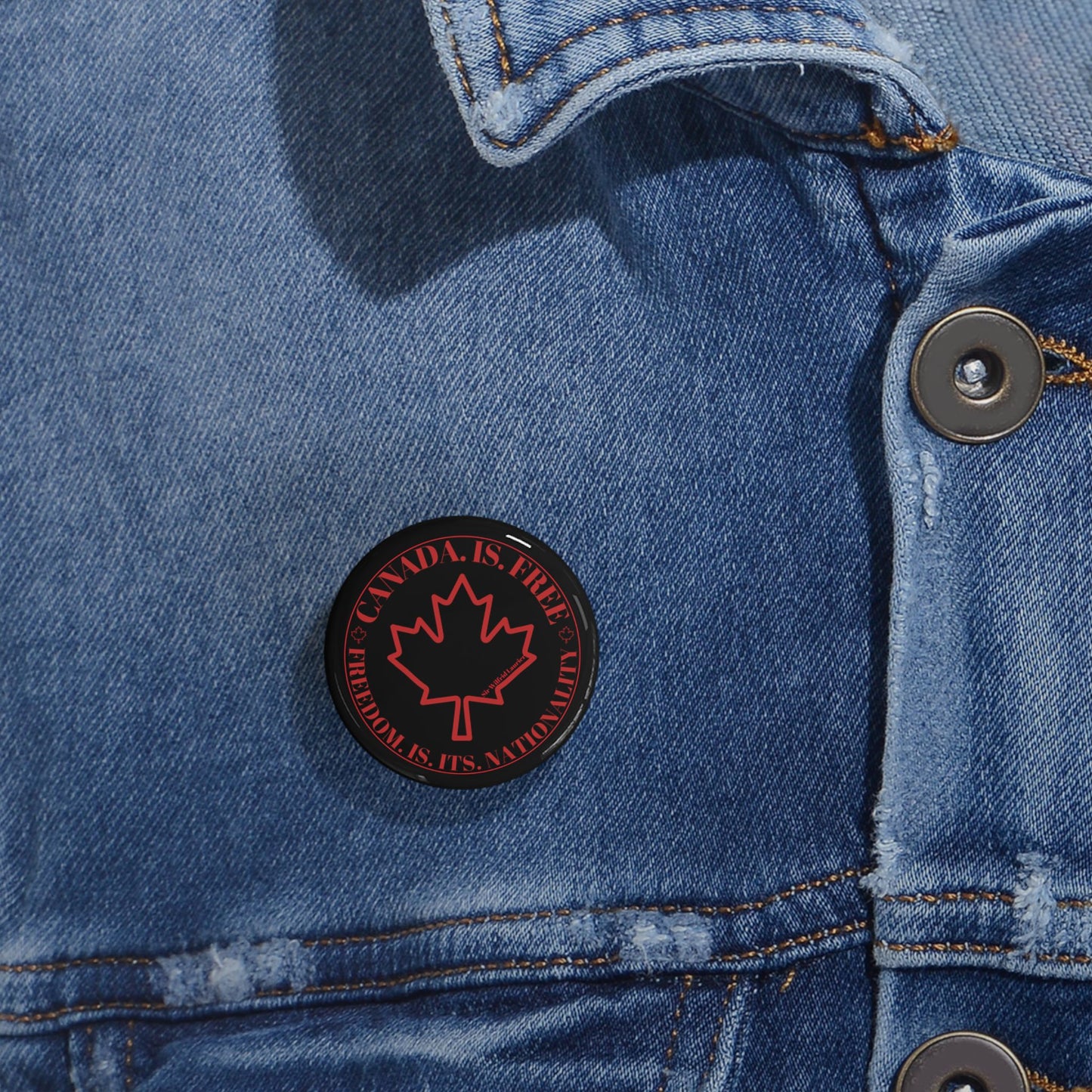 Stylish Canadian Maple Leaf Round Pins - Canada is Free. Perfect for Fashion and Celebrations