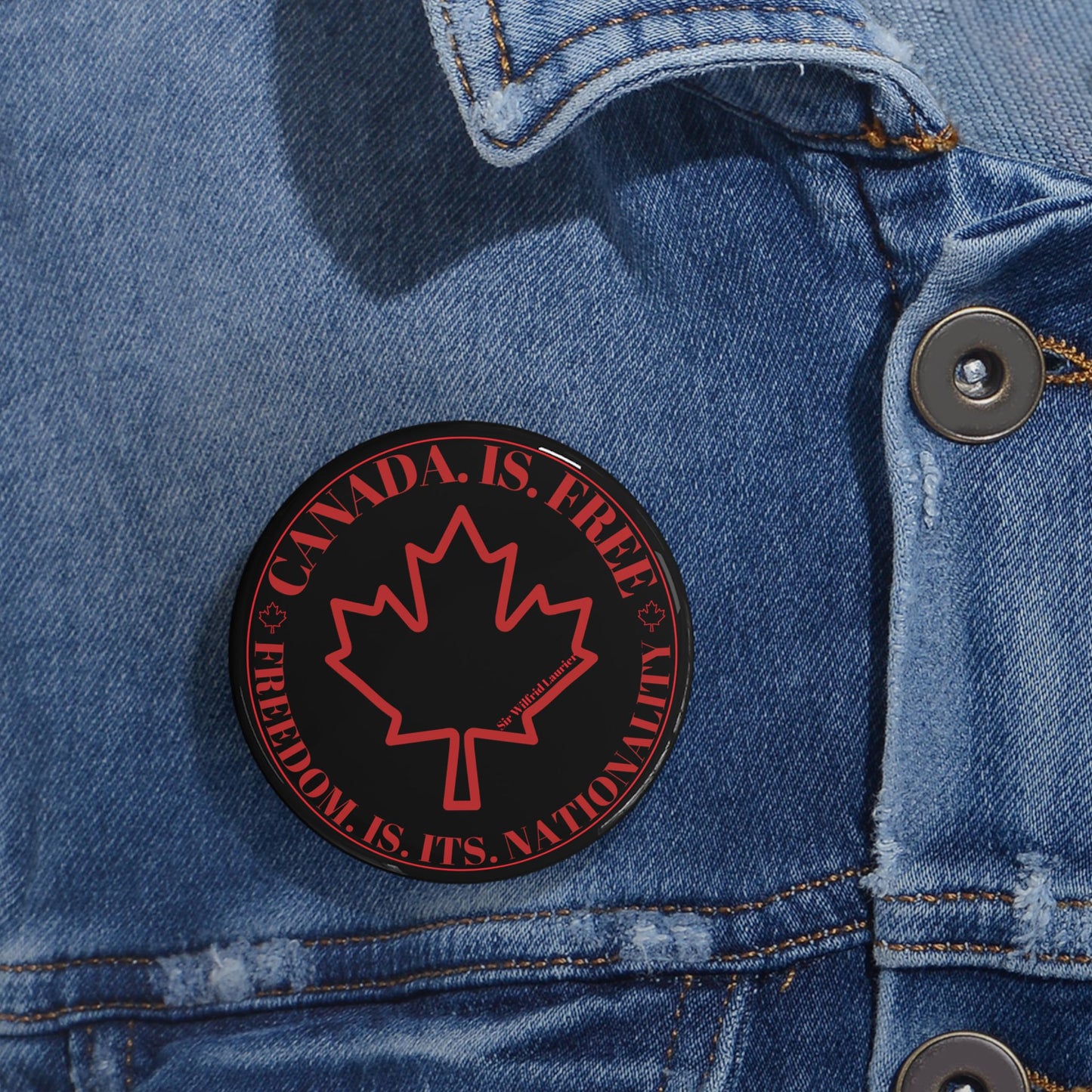 Stylish Canadian Maple Leaf Round Pins - Canada is Free. Perfect for Fashion and Celebrations