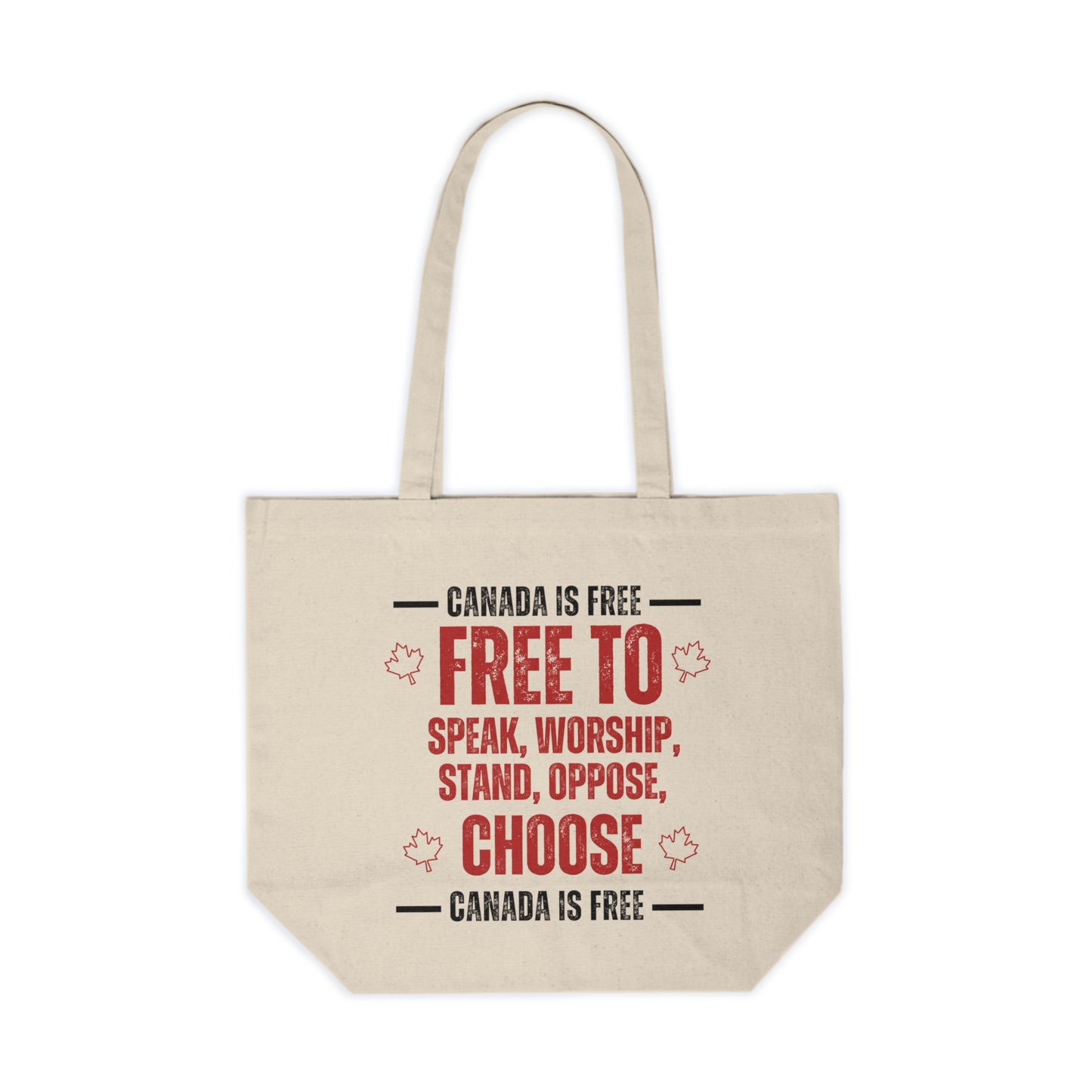 Patriotic Canada Free To... Canvas Tote Bag - Eco-Friendly Shopping Bag for Canadian Pride