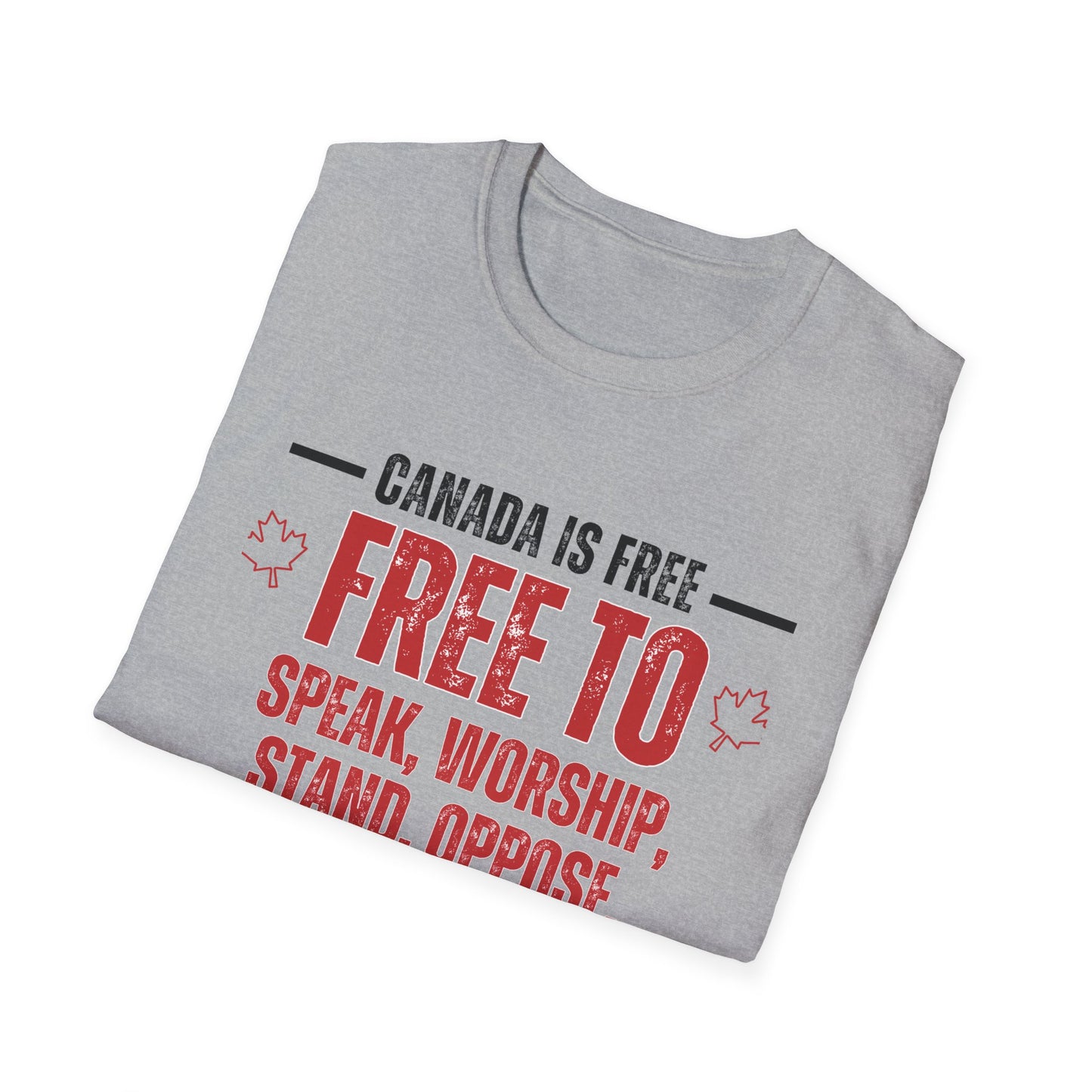 Canada is Free. Unisex black/red letter T-Shirt - Canada Pride Tee