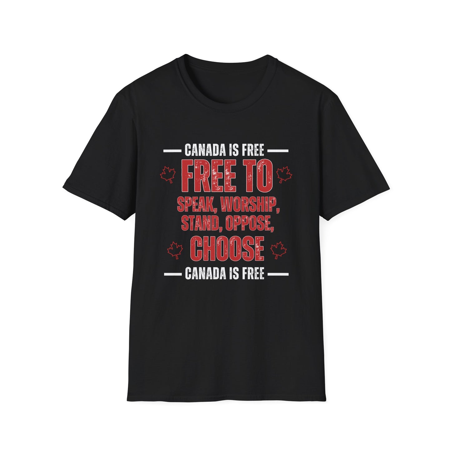 Canada is Free To... Unisex red/white letter T-Shirt - Canada Pride Tee