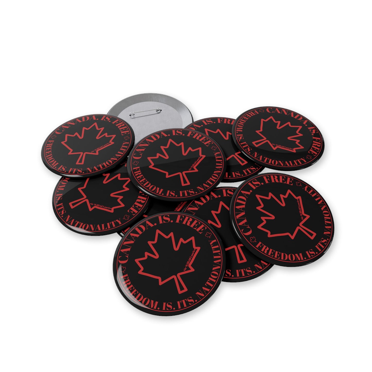 Stylish Canadian Maple Leaf Round Pins - Canada is Free. Perfect for Fashion and Celebrations