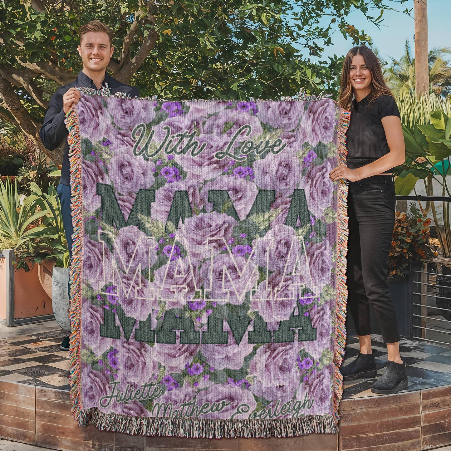 Personalized Woven Blanket for Mom, great gift idea.