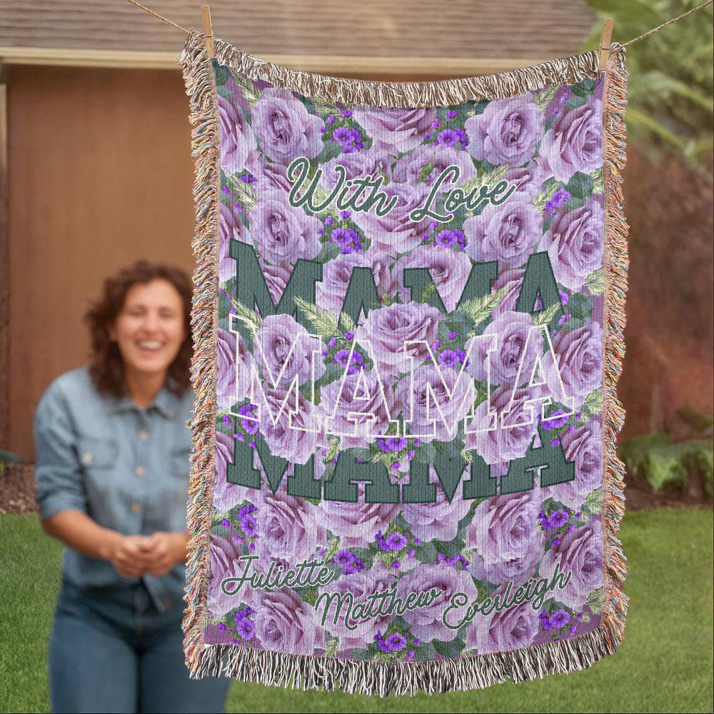 Personalized Woven Blanket for Mom, great gift idea.