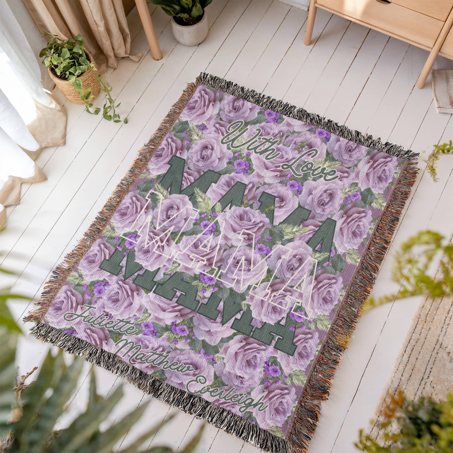 Personalized Woven Blanket for Mom, great gift idea.