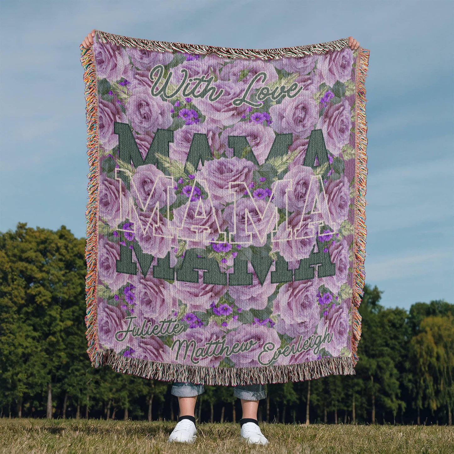 Personalized Woven Blanket for Mom, great gift idea.