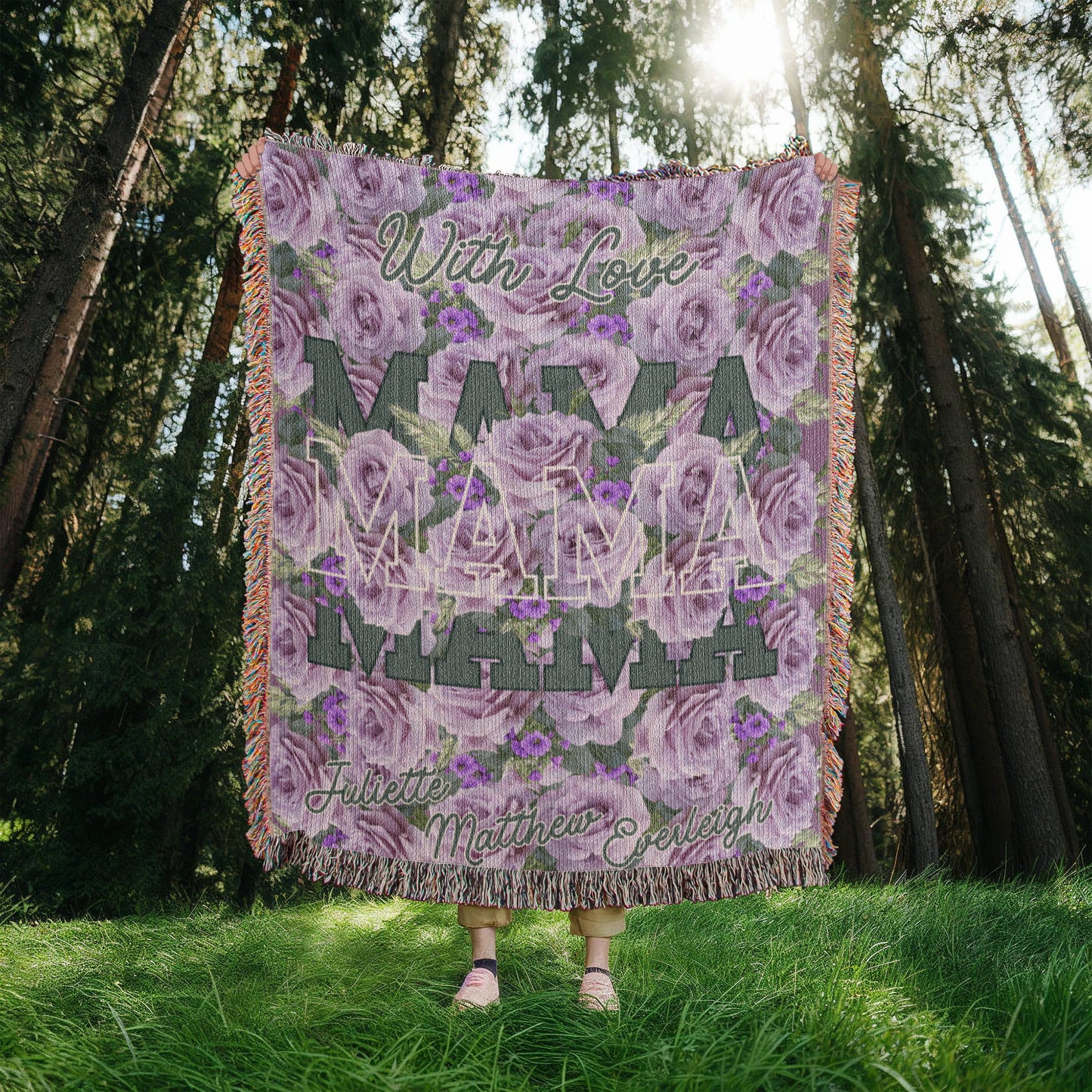Personalized Woven Blanket for Mom, great gift idea.