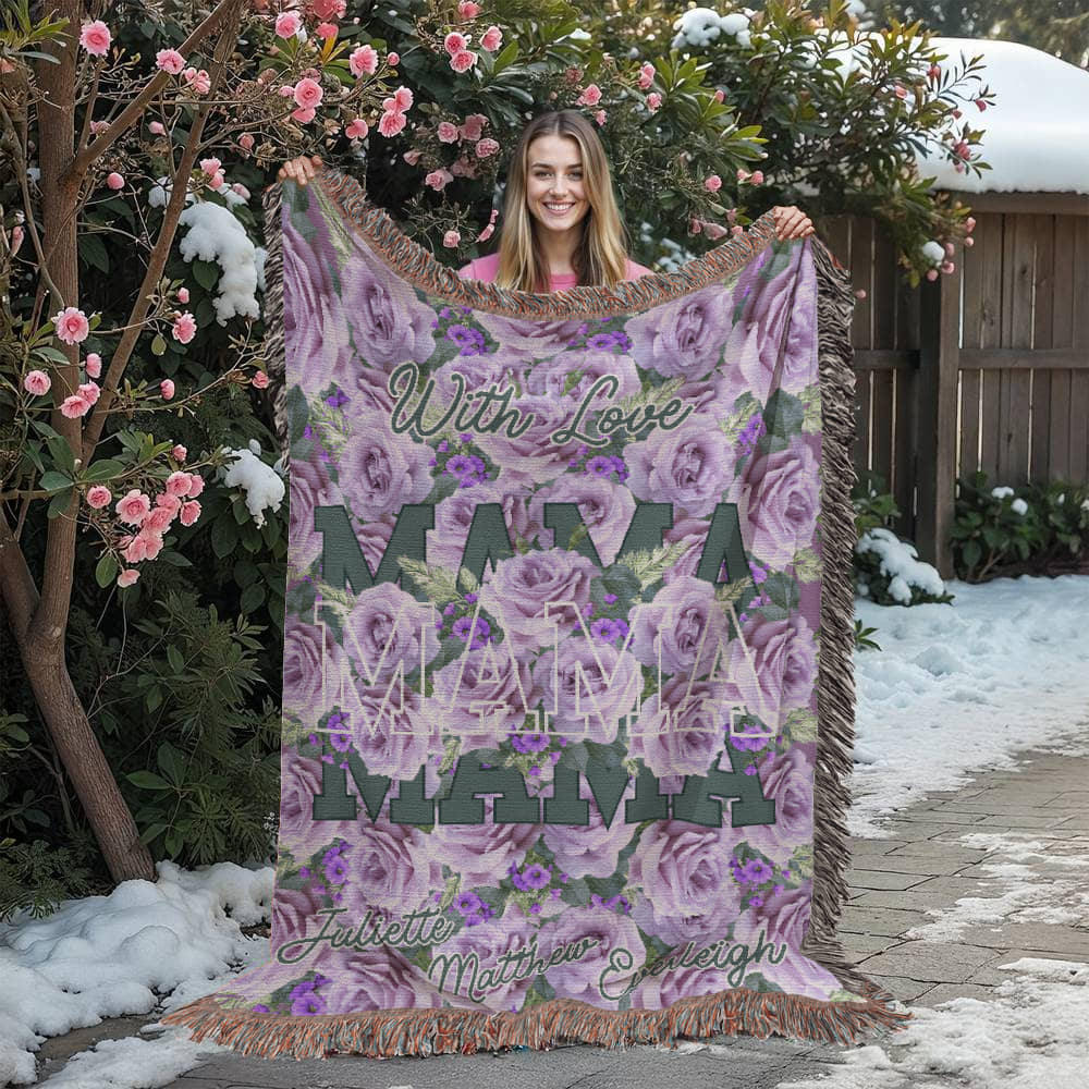 Personalized Woven Blanket for Mom, great gift idea.