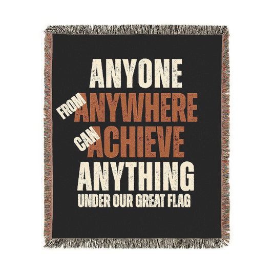 Anyone from Anywhere Woven Blanket - Cozy Throw for Winter Nights
